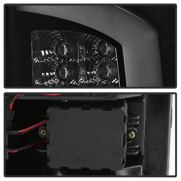 Dodge Ram 07-08 1500 / Ram 07-09 2500/3500 Version 3 Light Bar LED Tail Lights - Black Smoke