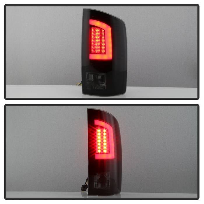 Dodge Ram 07-08 1500 / Ram 07-09 2500/3500 Version 3 Light Bar LED Tail Lights - Black Smoke