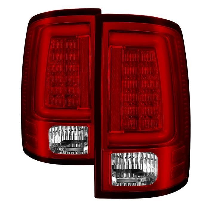 Dodge Ram 1500 09-18 / Ram 2500/3500 10-18 Light Bar LED Tail Lights - Red Clear