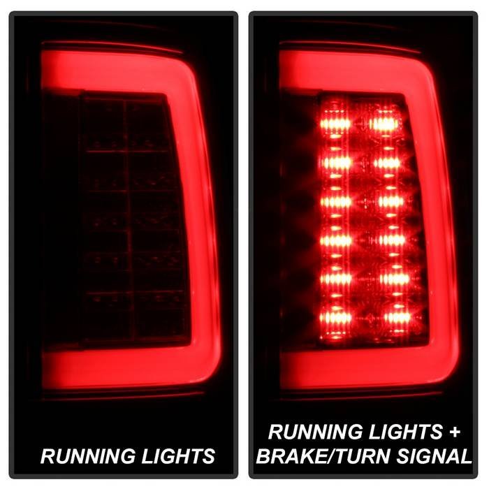 Dodge Ram 1500 09-18 / Ram 2500/3500 10-18 Light Bar LED Tail Lights - Red Clear