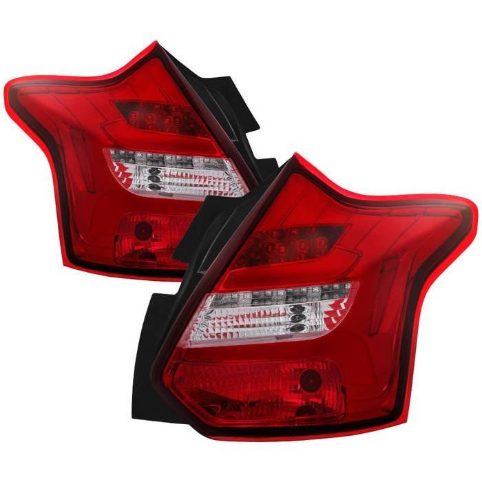 Ford Focus 12-14 5Dr Only LED Tail Lights - Red Clear