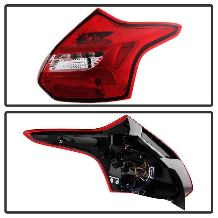 Ford Focus 12-14 5Dr Only LED Tail Lights - Red Clear