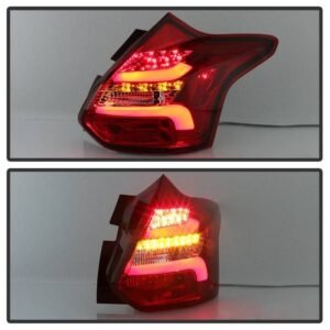 Ford Focus 12-14 5Dr Only LED Tail Lights - Red Clear - Image 8