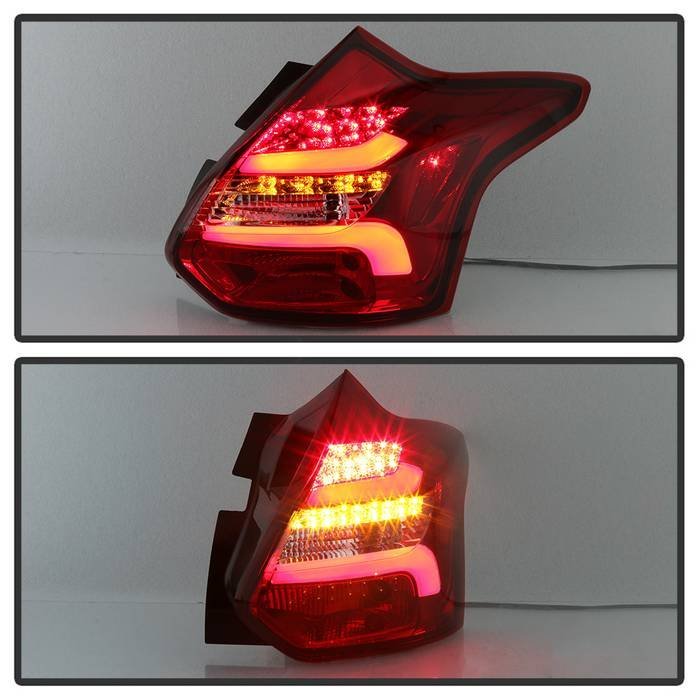 Ford Focus 12-14 5Dr Only LED Tail Lights - Red Clear