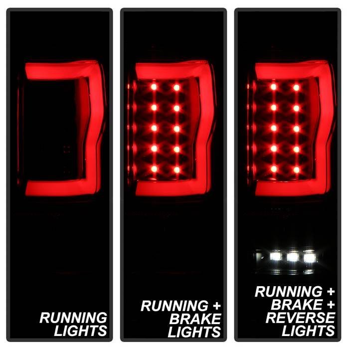 Ford F150 Styleside 04-08 Light Bar LED Tail Lights - Black Smoke