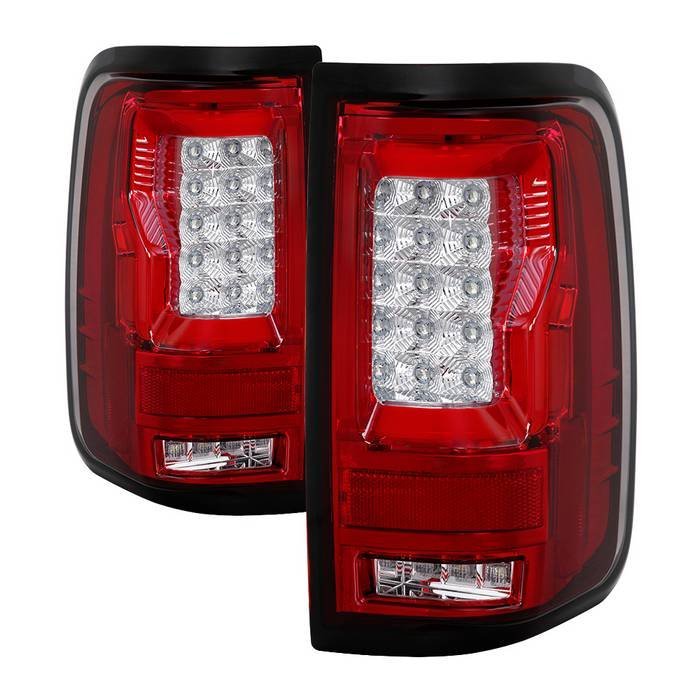 Ford F150 Styleside 04-08 Light Bar LED Tail Lights - Red Clear