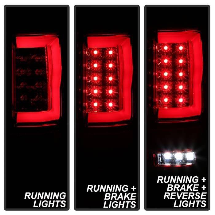 Ford F150 Styleside 04-08 Light Bar LED Tail Lights - Red Clear