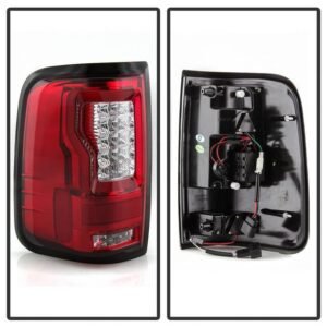 Ford F150 Styleside 04-08 Light Bar LED Tail Lights - Red Clear - Image 2