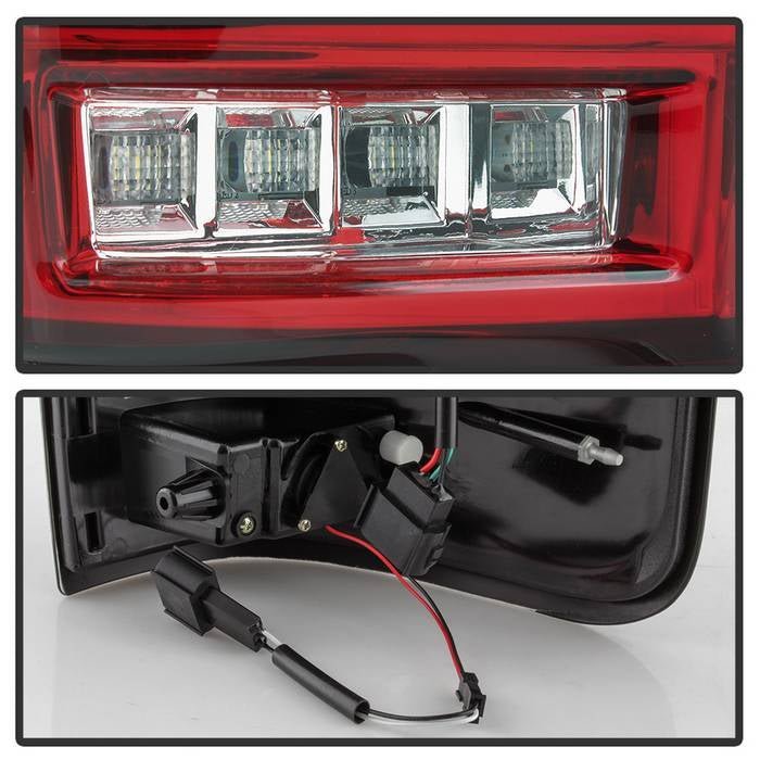 Ford F150 Styleside 04-08 Light Bar LED Tail Lights - Red Clear