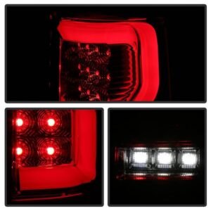 Ford F150 Styleside 04-08 Light Bar LED Tail Lights - Red Clear - Image 7