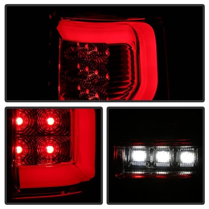 Ford F150 Styleside 04-08 Light Bar LED Tail Lights - Red Clear