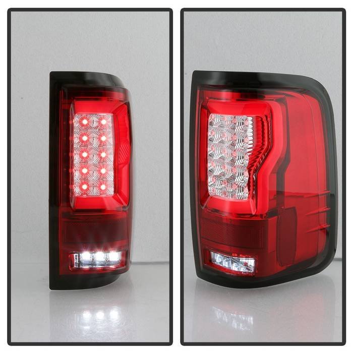 Ford F150 Styleside 04-08 Light Bar LED Tail Lights - Red Clear