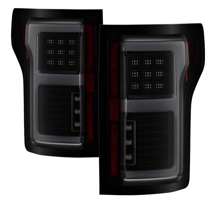 Ford F150 2015-2017 Light Bar LED Tail Lights - Black Smoke