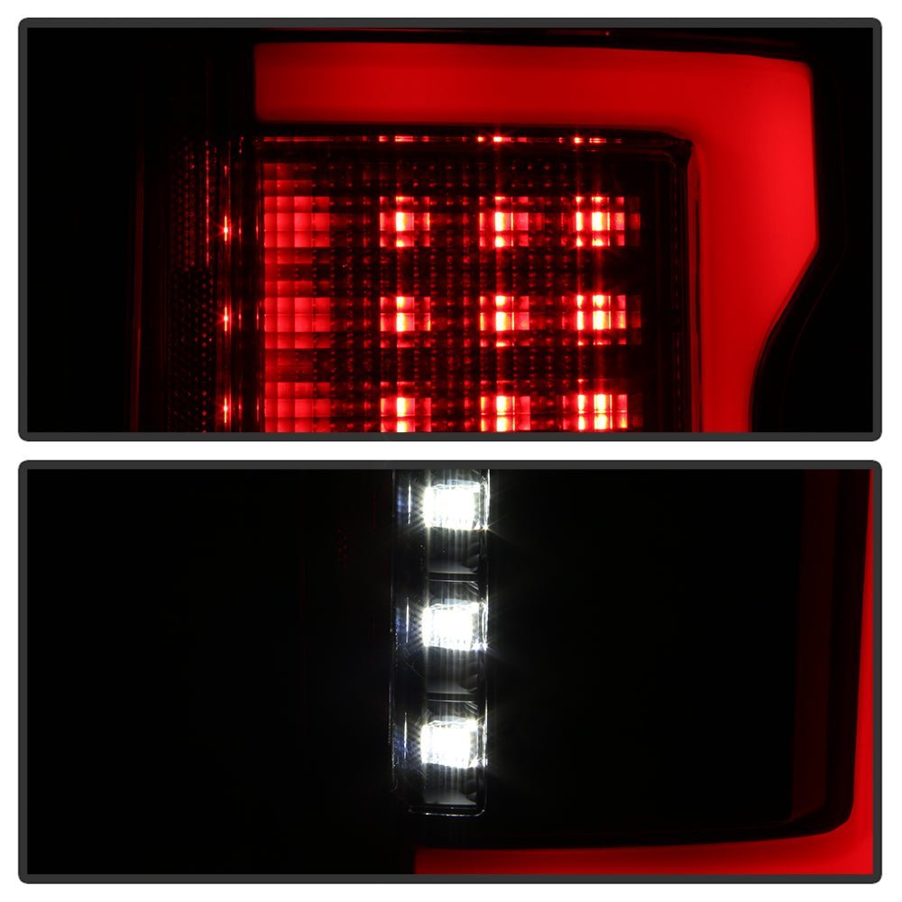 Ford F150 2015-2017 Light Bar LED Tail Lights - Black Smoke