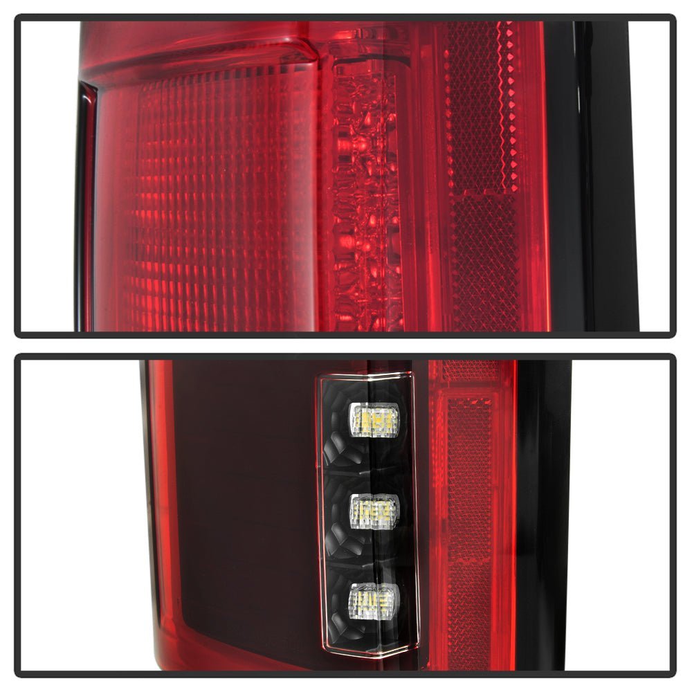 Ford F150 2015-2017 Light Bar LED Tail Lights - Red Clear