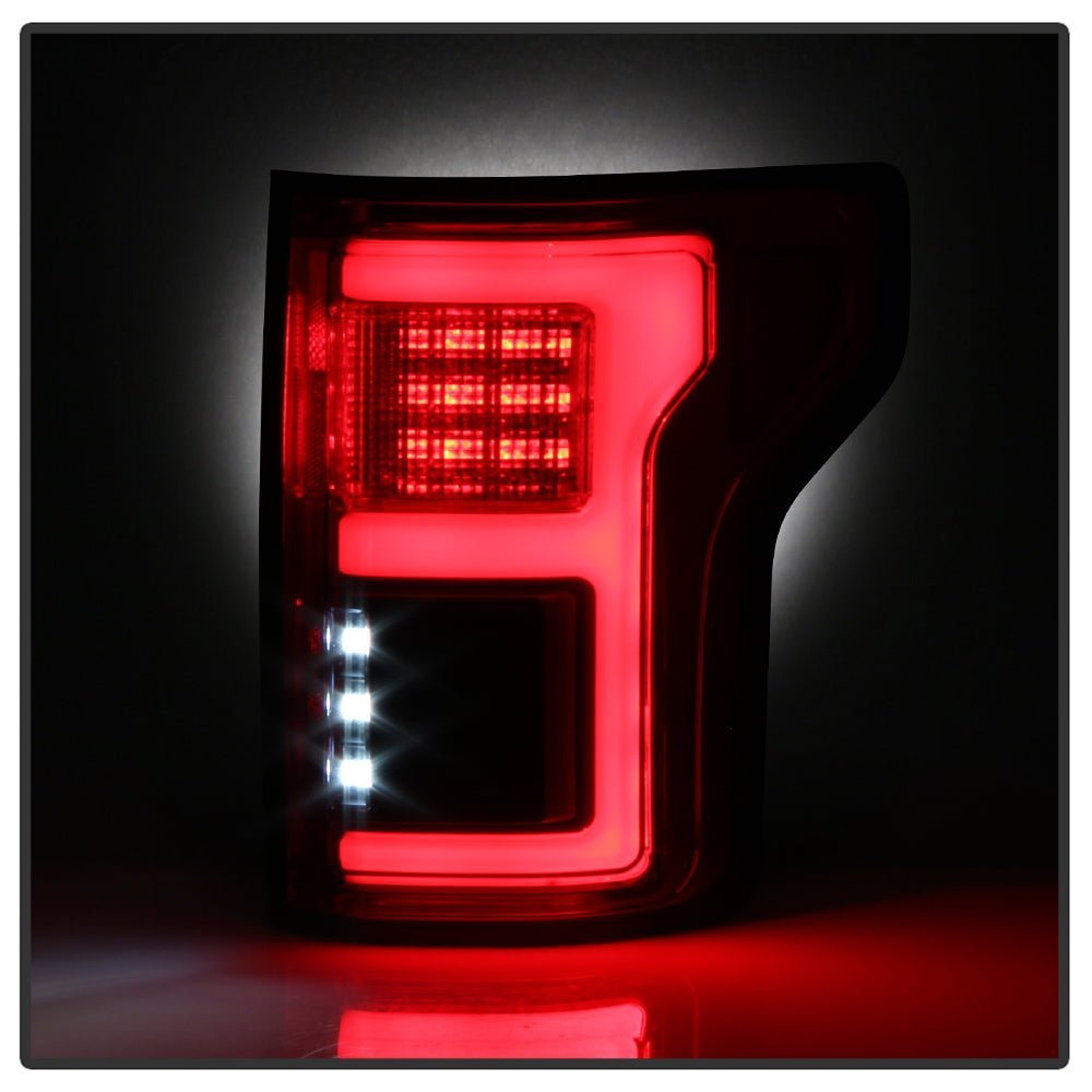 Ford F150 2015-2017 Light Bar LED Tail Lights - Red Clear