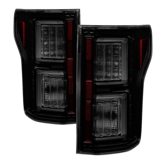 Ford F150 2018-2019 Light Bar LED Tail Lights - Black Smoke