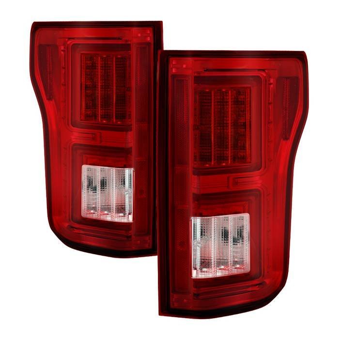Ford F150 2018-2019 Light Bar LED Tail Lights - Red Clear