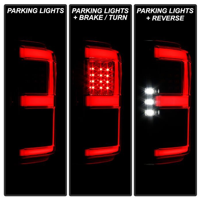 Ford F150 2018-2020 With Rear Blind Spot Sensor Models Only LED Tail Lights - Black