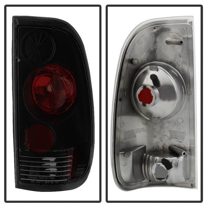 Ford F150 Styleside 97-03 / F250/350/450/550 Super Duty 99-07 Euro Style Tail Lights - Black Smoke