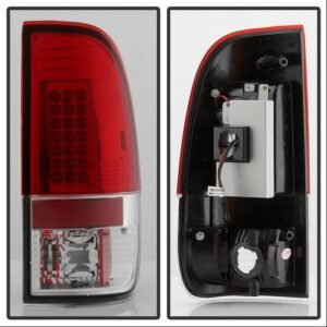 Ford F150 Styleside 97-03 / F250/350/450/550 Super Duty 99-07 LED Tail Lights - Red Clear - Image 2