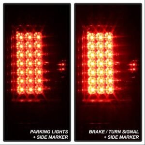 Ford F150 Styleside 97-03 / F250/350/450/550 Super Duty 99-07 LED Tail Lights - Red Clear - Image 7