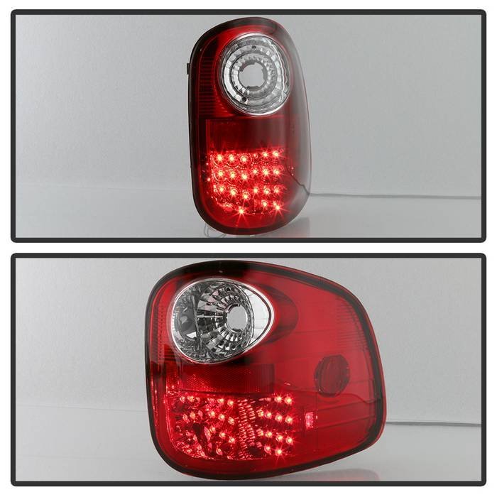 Ford F150 Flareside 97-03 LED Tail Lights - Red Clear