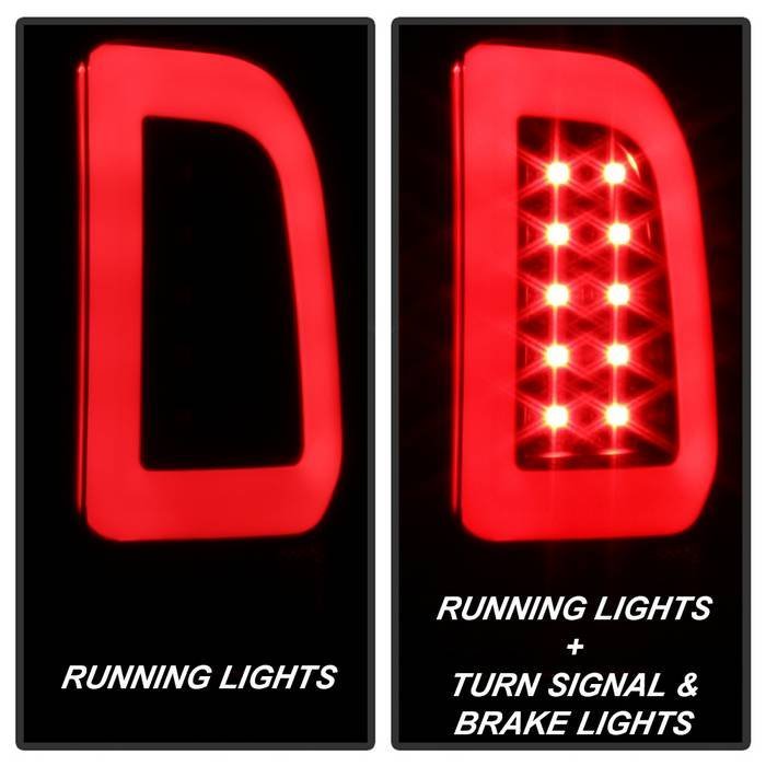 Ford F150 Styleside 97-03 / F250/350/450/550 Super Duty 99-07  Light Bar LED Tail Lights - Black