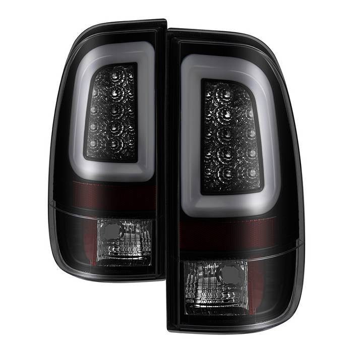 Ford F150 Styleside 97-03 / F250/350/450/550 Super Duty 99-07 Light Bar LED Tail Lights - Black Smoke