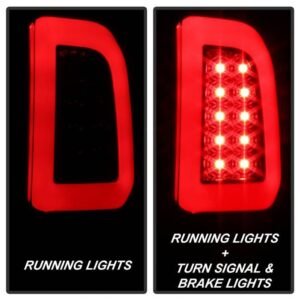Ford F150 Styleside 97-03 / F250/350/450/550 Super Duty 99-07 Light Bar LED Tail Lights - Black Smoke - Image 9