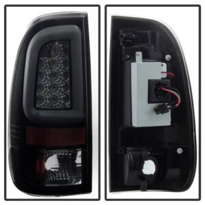 Ford F150 Styleside 97-03 / F250/350/450/550 Super Duty 99-07 Light Bar LED Tail Lights - Black Smoke - Image 2