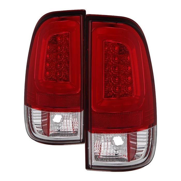 Ford F150 Styleside 97-03 / F250/350/450/550 Super Duty 99-07  Light Bar LED Tail Lights - Red Clear