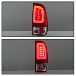Ford F150 Styleside 97-03 / F250/350/450/550 Super Duty 99-07  Light Bar LED Tail Lights - Red Clear - Image 8
