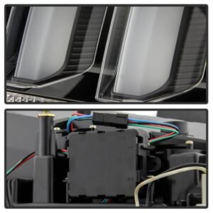 Ford Mustang 2005-2009 (White Light Bar) LED Tail Lights - Black - Image 4