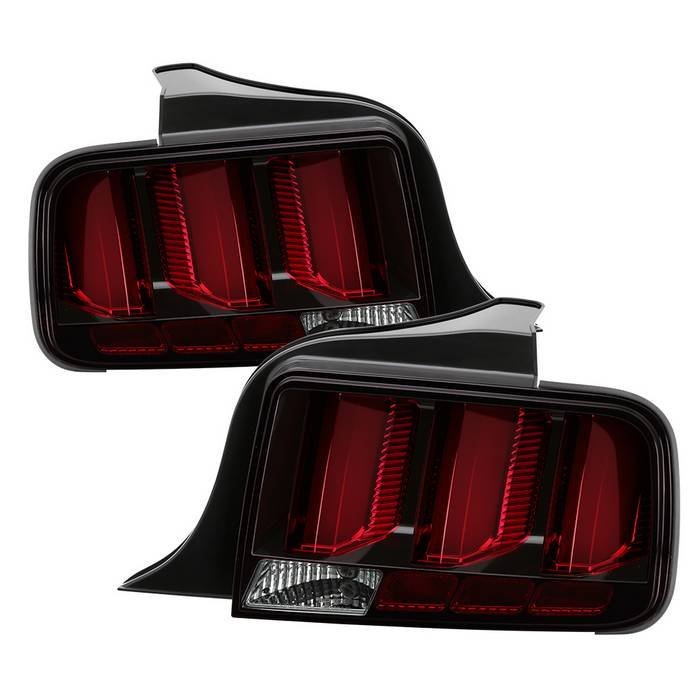 Ford Mustang 2005-2009 (Red Light Bar) LED Tail Lights - Black