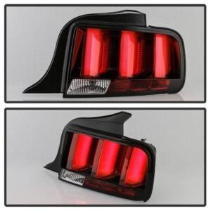 Ford Mustang 2005-2009 (Red Light Bar) LED Tail Lights - Black - Image 8