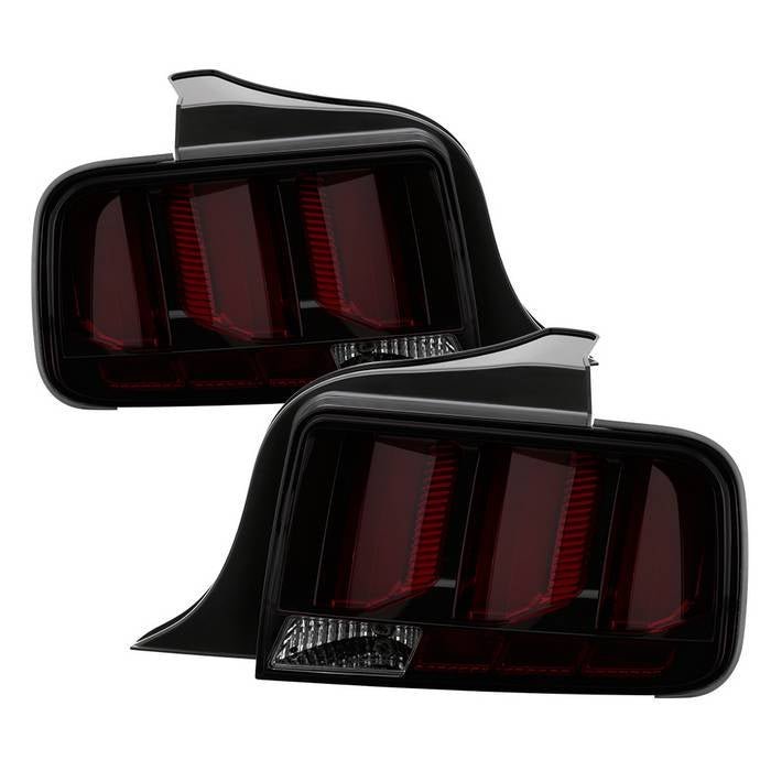 Ford Mustang 2005-2009 (Red Light Bar) LED Tail Lights - Smoke