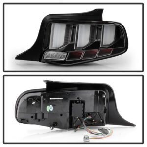 Ford Mustang 10-12 Light Bar Sequential Turn Signal LED Tail Lights - Black - Image 2