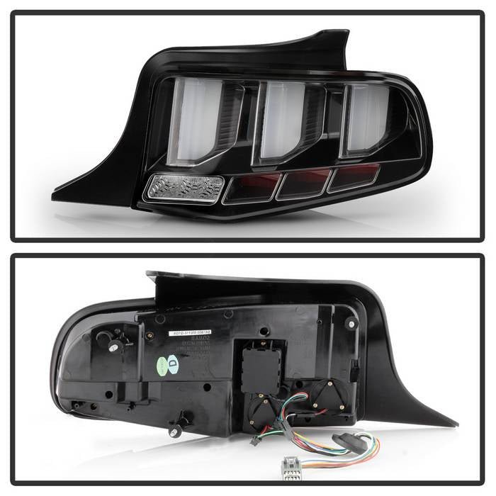 Ford Mustang 10-12 Light Bar Sequential Turn Signal LED Tail Lights - Black