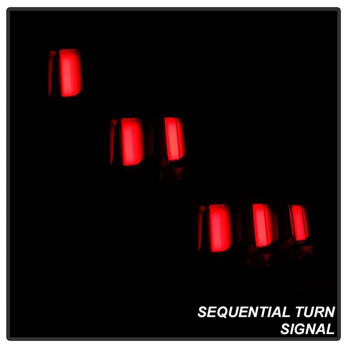Ford Mustang 10-12 Red Light Bar Sequential Turn Signal LED Tail Lights - Black
