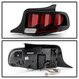 Ford Mustang 10-12 Red Light Bar Sequential Turn Signal LED Tail Lights - Black - Image 2