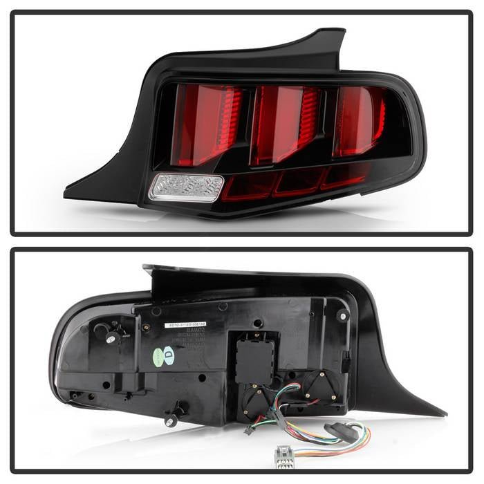 Ford Mustang 10-12 Red Light Bar Sequential Turn Signal LED Tail Lights - Black