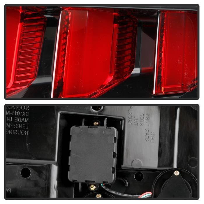 Ford Mustang 10-12 Red Light Bar Sequential Turn Signal LED Tail Lights - Black
