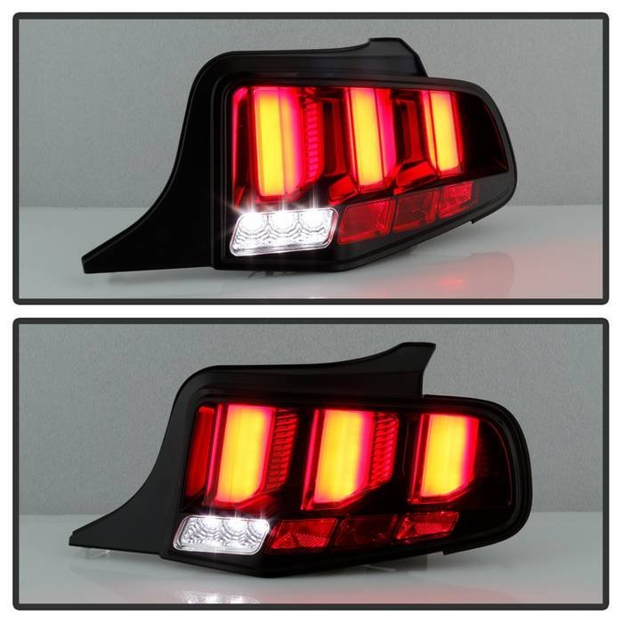 Ford Mustang 10-12 Red Light Bar Sequential Turn Signal LED Tail Lights - Black