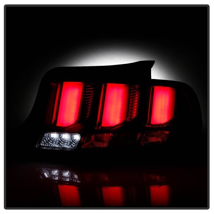 Ford Mustang 10-12 Red Light Bar Sequential Turn Signal LED Tail Lights - Black