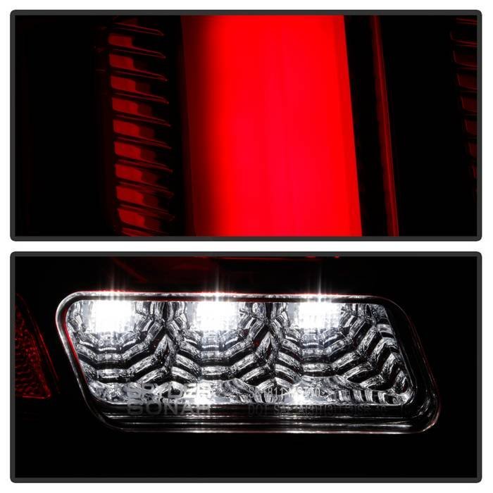 Ford Mustang 10-12 Red Light Bar Sequential Turn Signal LED Tail Lights - Black