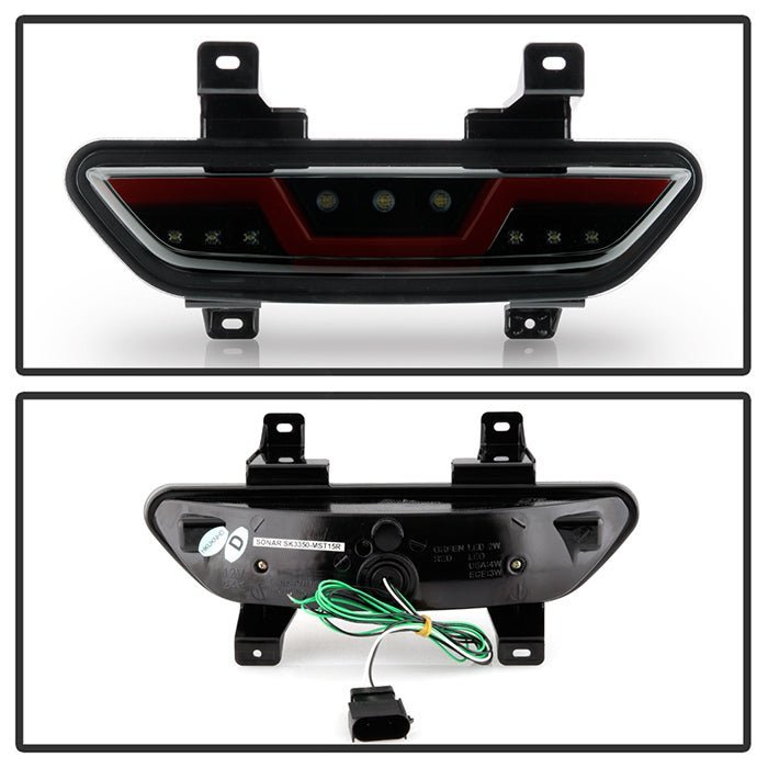 Ford Mustang 2015-2016 Red Bar LED Reverse Lights - Black Smoke