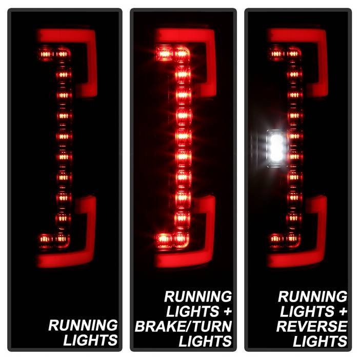 Ford F250 Superduty 17-18 Blind Spot Monitoring Model LED Tail Lights - Black