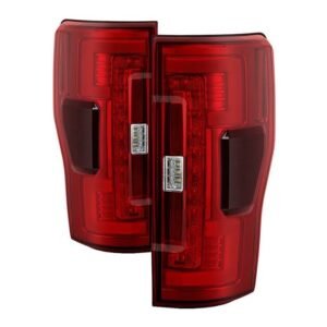 Ford F250 Superduty 17-18 Blind Spot Monitoring Model LED Tail Lights - Red Clear - Image 1
