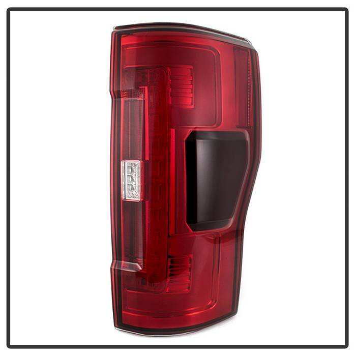 Ford F250 Superduty 17-18 Blind Spot Monitoring Model LED Tail Lights - Red Clear